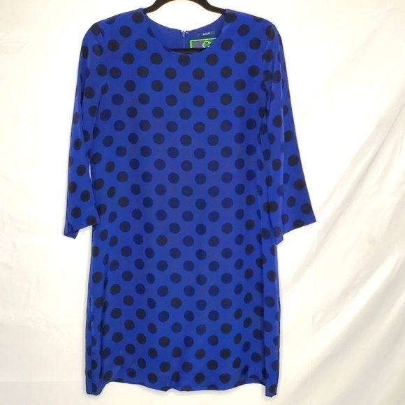 C. Wonder Dresses & Skirts - C. Wonder 100% Silk Polka Dot Shift Dress Size M Lined Lightweight Sheath Demure